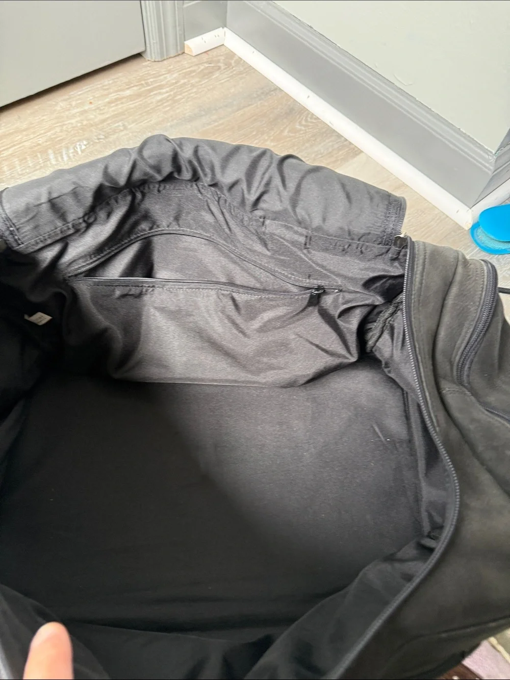 Black Leather Duffel Bag - Unbranded